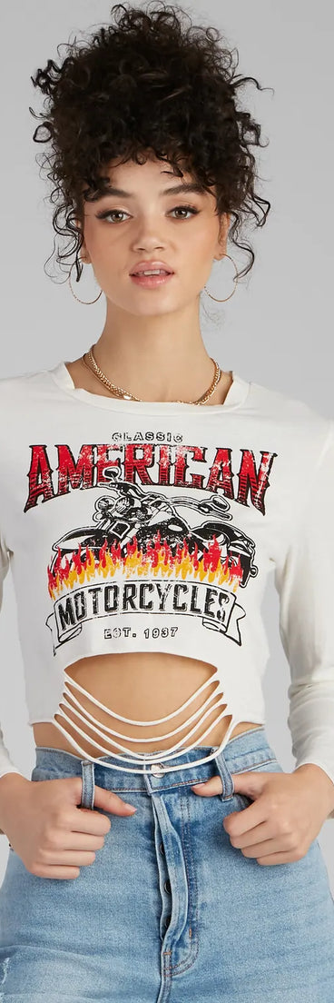 Classic American Slash Graphic Top