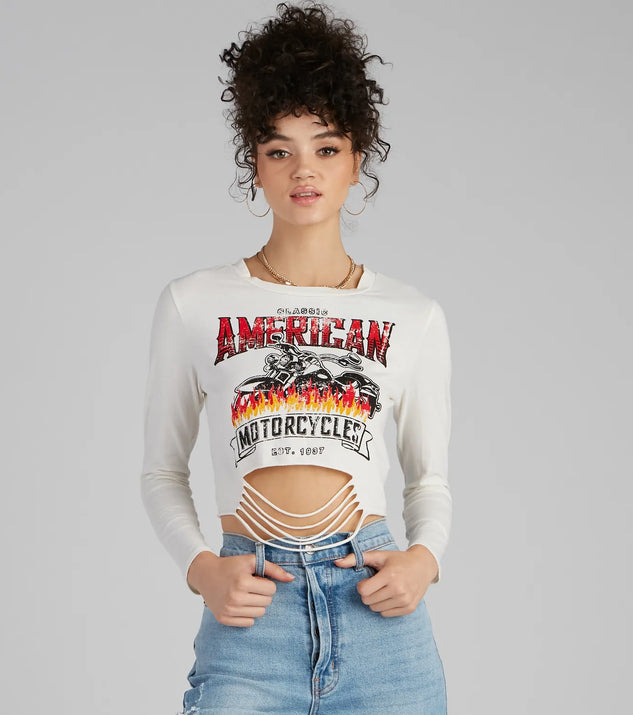 Classic American Slash Graphic Top