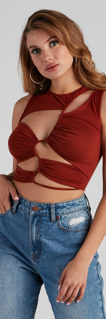 Edgy Love Cutout Crop Top