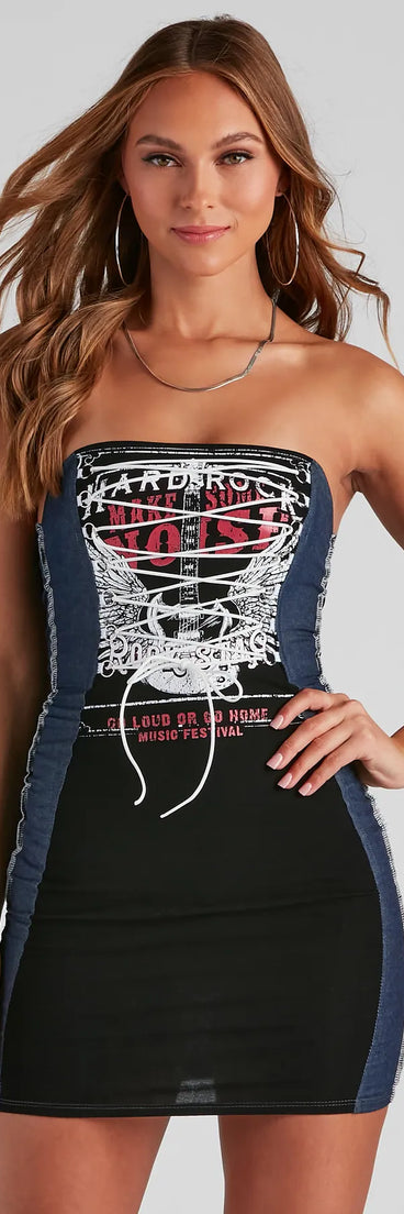 Hardrock Babe Graphic Short Dress