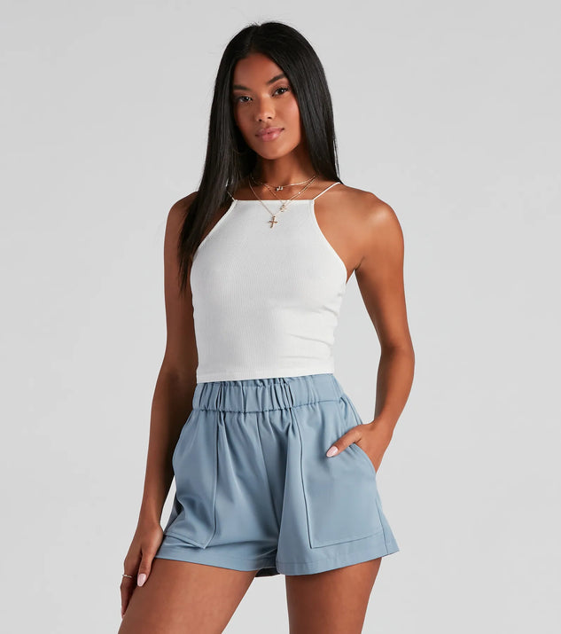 Cute Essential Cropped Halter Top Windsor