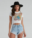 American Motorcycle Graphic Distressed Top