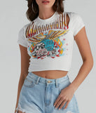 American Motorcycle Graphic Distressed Top