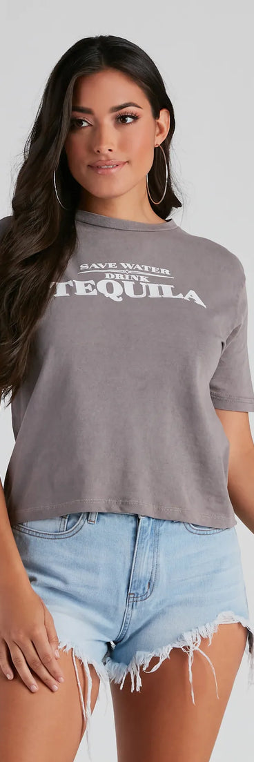 Save Water Vintage Graphic Tee