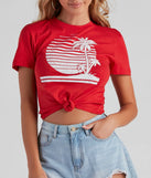 Sunset Paradise Graphic Knot Tee