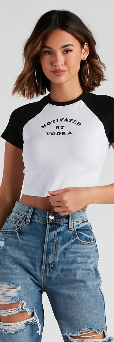 Motivated By Vodka Raglan Tee