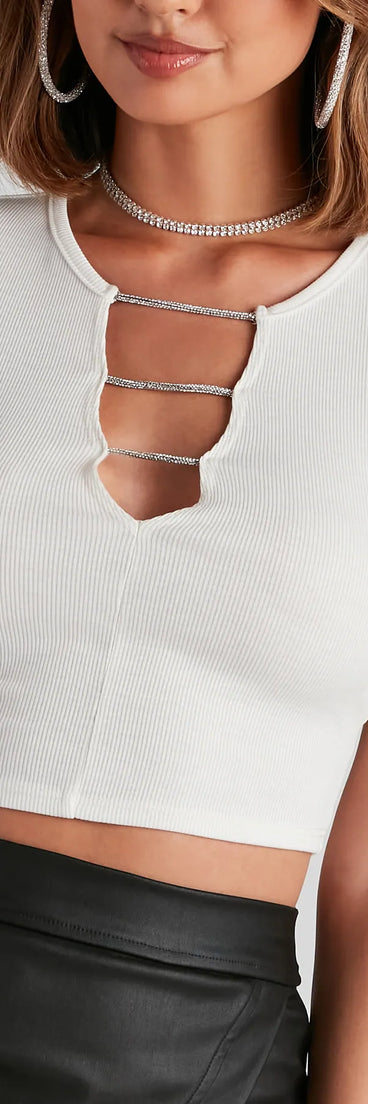 Sparks Fly V-Neck Crop Top