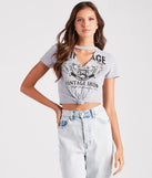 Vintage Motors Graphic Cutout Crop Tee