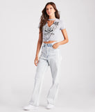 Vintage Motors Graphic Cutout Crop Tee