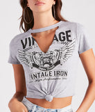 Vintage Motors Graphic Cutout Crop Tee