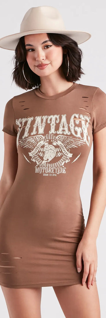That Vintage Vibe Graphic Mini Dress