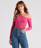Gimme The Cold Shoulder Rib Knit Top
