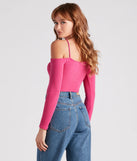 Gimme The Cold Shoulder Rib Knit Top