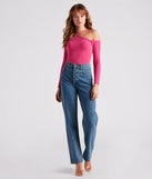Gimme The Cold Shoulder Rib Knit Top
