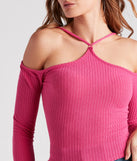 Gimme The Cold Shoulder Rib Knit Top
