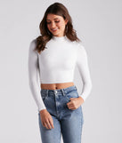 Hit The Basics Mock Neck Crop Top