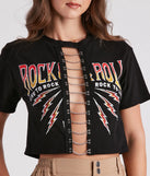 Girls Rock Chain Trim Graphic Tee