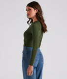Just A Peek Crew Neck Keyhole Top
