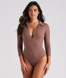 Casual Trendsetter Henley Bodysuit