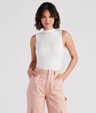 Smooth Silhouette Mock Neck Bodysuit