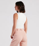 Smooth Silhouette Mock Neck Bodysuit
