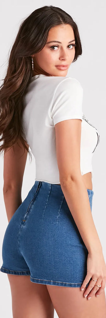 Baby, I'm Classic Moto Graphic Crop Tee