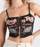 Rock 'N' Roll Corset Graphic Tank Top