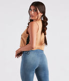 Hit The Rodeo Lace-Up Graphic Tank Top
