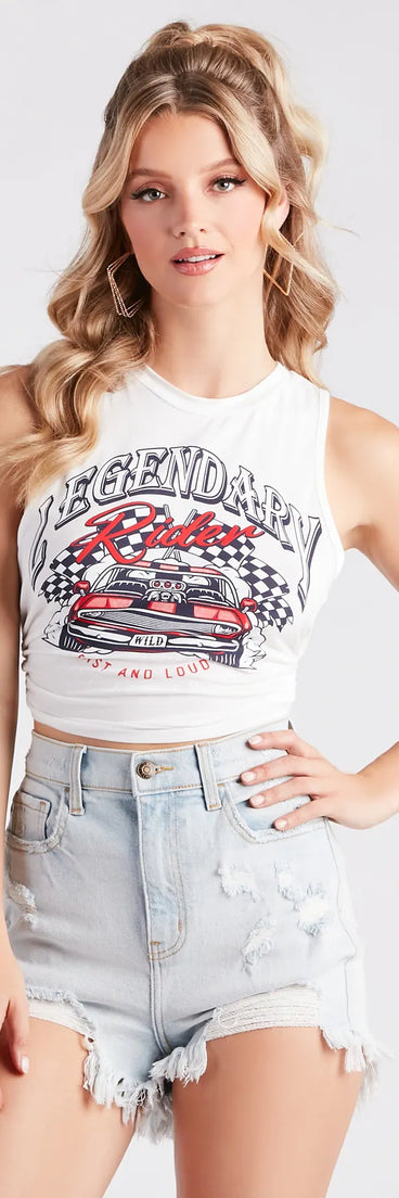 Legendary Rider Cropped Graphic Tank