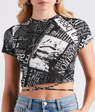 Inside Scoop Newspaper Print Crop Top