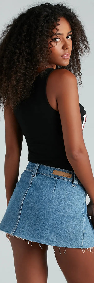 Cute Rebel Chain Graphic Bodysuit