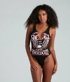 Cute Rebel Chain Graphic Bodysuit