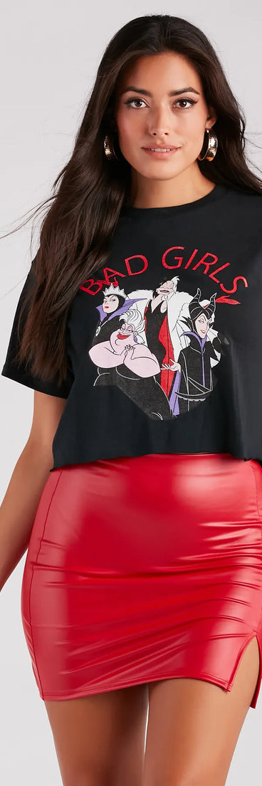 Bad Girl Villians Graphic Crop Tee