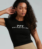 In My Lucky Girl Era 777 Graphic Crop Tee