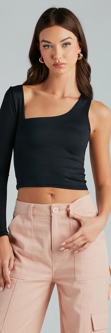 Trendy Staple Asymmetric Smooth Knit Top