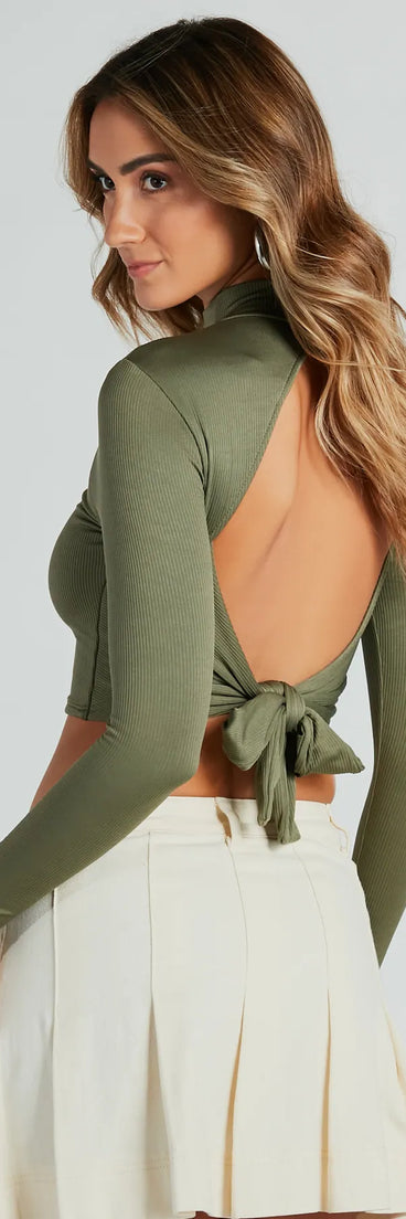 Let's Keep It Cute Open Back Crop Top