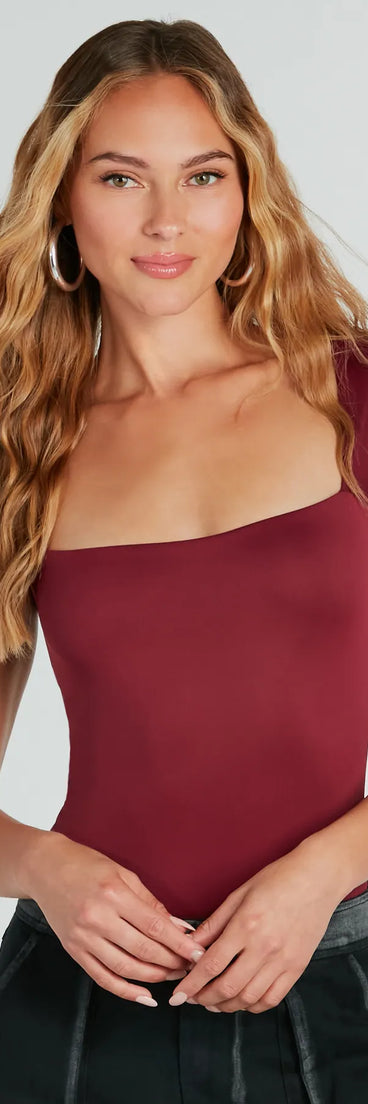 Smooth Silhouette Short Sleeve Bodysuit