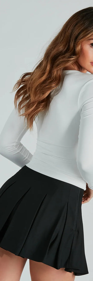 Instant Sensation Surplice Long Sleeve Crop Top