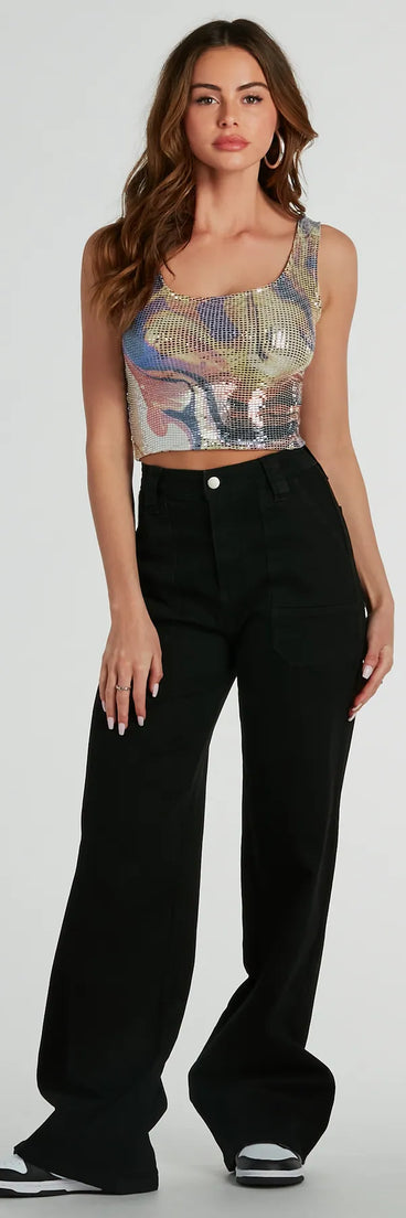 Perfect Blend Sequin Swirl Tank Top