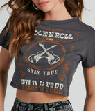 Stay True To Rock N Roll Graphic Crop Tee
