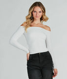Stay on-trend this season with the Simply Elevated Off-The-Shoulder Smooth Knit Top in white, a must-have for creating stylish and effortless summer outfits for women.