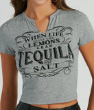 
Upgrade your style game for 2025 with the When Life Gives You Lemons Cropped Graphic Tee in gray, perfect for any fashion-forward wardrobe.