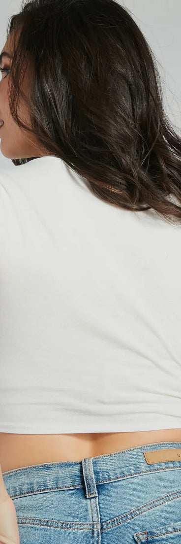 With its midriff cut and trend-forward fit, the OG Tequila Crop Graphic Tee is a white crop top made to pair with skirts, denim, or whatever vibe you're feeling this season.