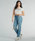 Stay on-trend this season with the OG Tequila Crop Graphic Tee in white, a must-have for creating stylish and effortless spring outfits for women.