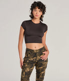 The Trendy Cutie Lace-Up Ribbed Smooth Knit Crop Top in black with a modern design and trendy look is part of the latest women's tops collection to elevate your 2025 wardrobe.