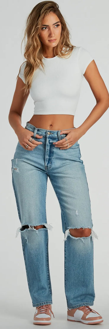 With its midriff cut and trend-forward fit, the Trendy Cutie Lace-Up Ribbed Smooth Knit Crop Top is a white crop top made to pair with skirts, denim, or whatever vibe you're feeling this season.