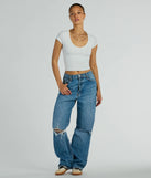 Stay on-trend this season with the So Good Basic Scoop Neck Crop Tee in ivory, a must-have for creating stylish and effortless spring outfits for women.