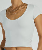 
Upgrade your style game for 2025 with the So Good Basic Scoop Neck Crop Tee in ivory, perfect for any fashion-forward wardrobe.
