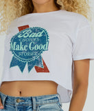 Bad Choices Make Good Stories Cropped Graphic Tee