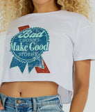 Bad Choices Make Good Stories Cropped Graphic Tee